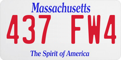 MA license plate 437FW4