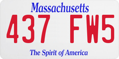 MA license plate 437FW5