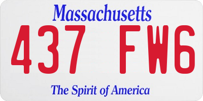 MA license plate 437FW6