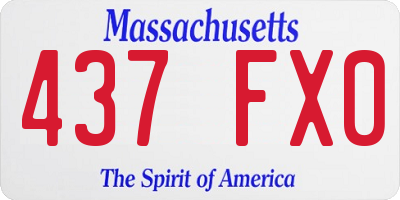 MA license plate 437FX0