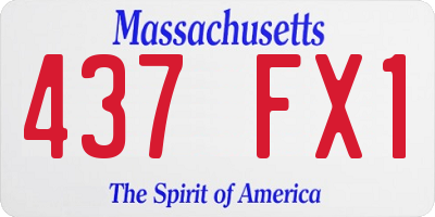 MA license plate 437FX1