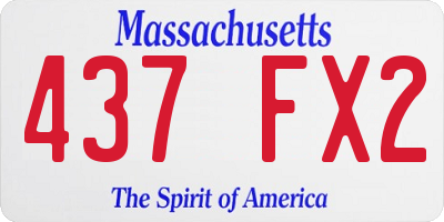 MA license plate 437FX2