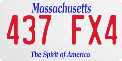 MA license plate 437FX4