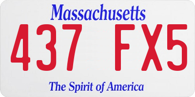 MA license plate 437FX5