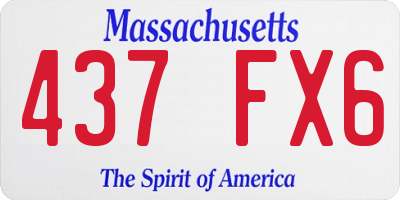 MA license plate 437FX6