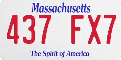 MA license plate 437FX7