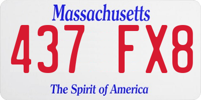 MA license plate 437FX8