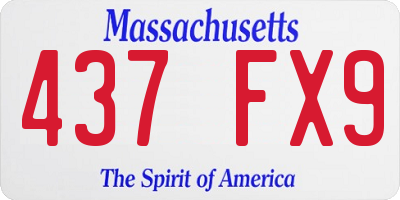 MA license plate 437FX9