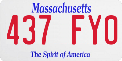 MA license plate 437FY0