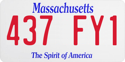 MA license plate 437FY1