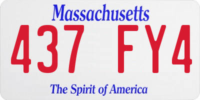 MA license plate 437FY4