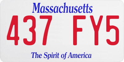 MA license plate 437FY5