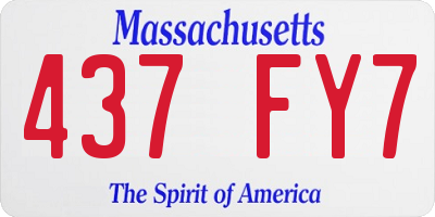 MA license plate 437FY7