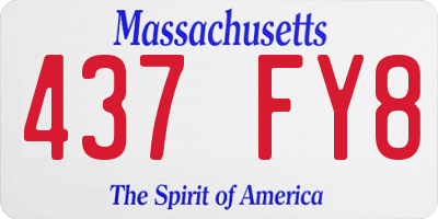 MA license plate 437FY8