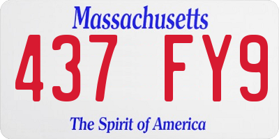 MA license plate 437FY9