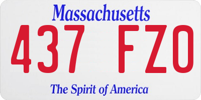 MA license plate 437FZ0