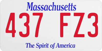 MA license plate 437FZ3