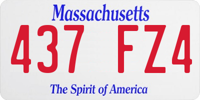 MA license plate 437FZ4