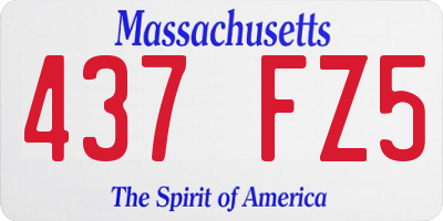 MA license plate 437FZ5