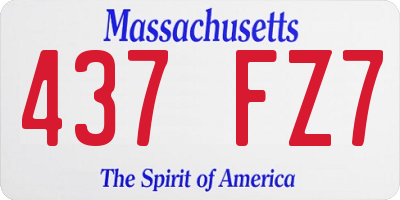 MA license plate 437FZ7