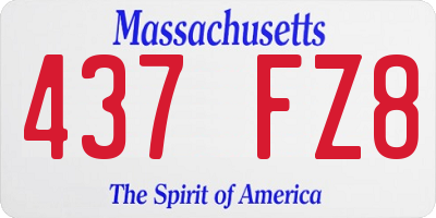MA license plate 437FZ8