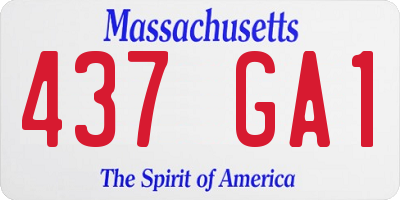 MA license plate 437GA1