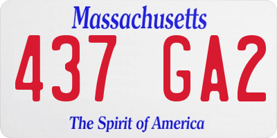 MA license plate 437GA2