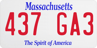 MA license plate 437GA3