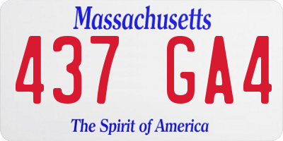 MA license plate 437GA4