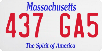 MA license plate 437GA5