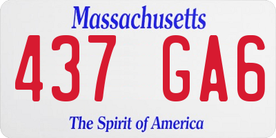 MA license plate 437GA6