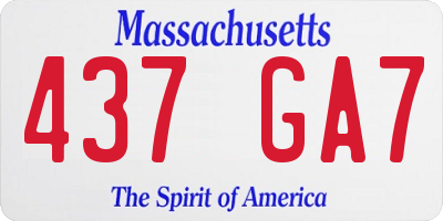 MA license plate 437GA7