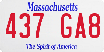 MA license plate 437GA8