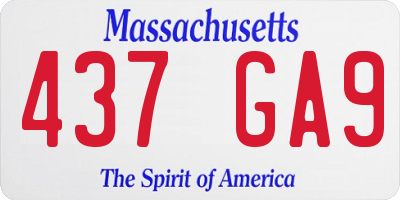 MA license plate 437GA9