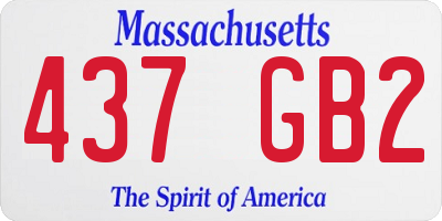 MA license plate 437GB2
