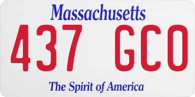 MA license plate 437GC0