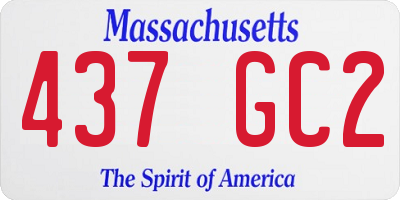 MA license plate 437GC2