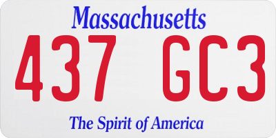 MA license plate 437GC3