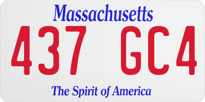 MA license plate 437GC4