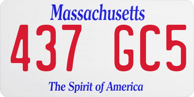 MA license plate 437GC5