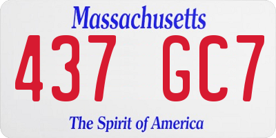 MA license plate 437GC7
