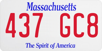 MA license plate 437GC8