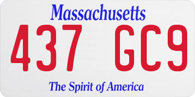 MA license plate 437GC9