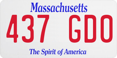 MA license plate 437GD0