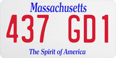 MA license plate 437GD1