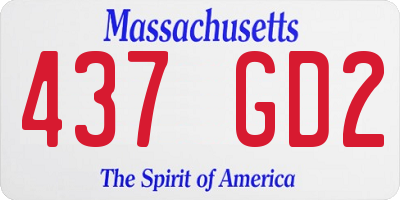 MA license plate 437GD2