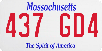 MA license plate 437GD4