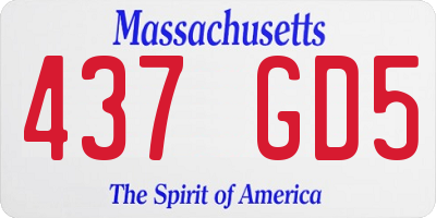 MA license plate 437GD5
