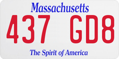 MA license plate 437GD8