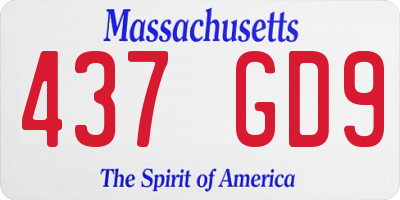 MA license plate 437GD9